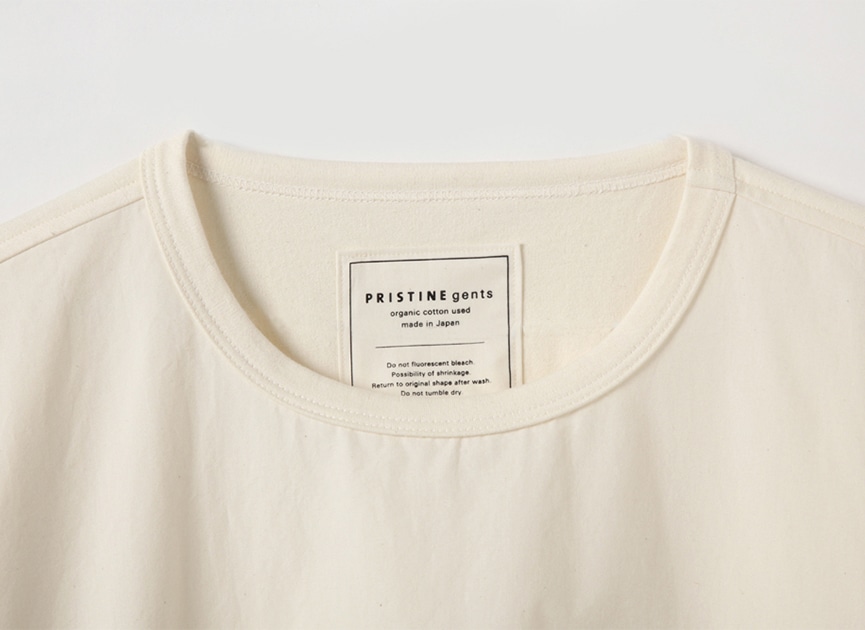 ポプリン切替クルーｔシャツ M ナチュラル メンズ オーガニックコットンのpristine プリスティン 公式通販