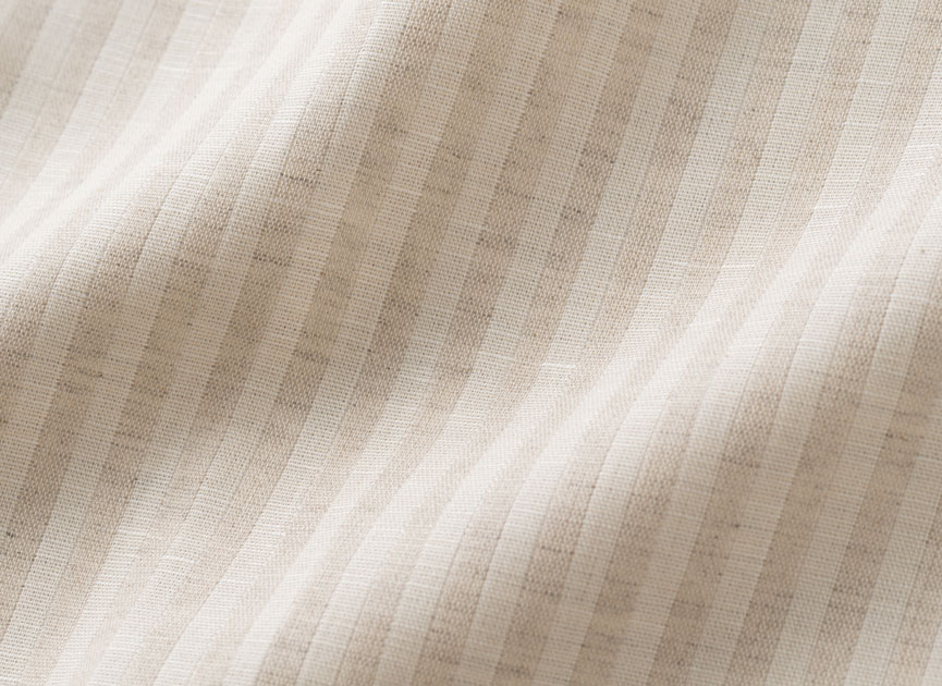 【既製品】リネンダブルフェイス ストライプカーテン 幅100×丈200(実寸210)cm×2枚