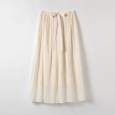 カラミ刺繍 ギャザースカート